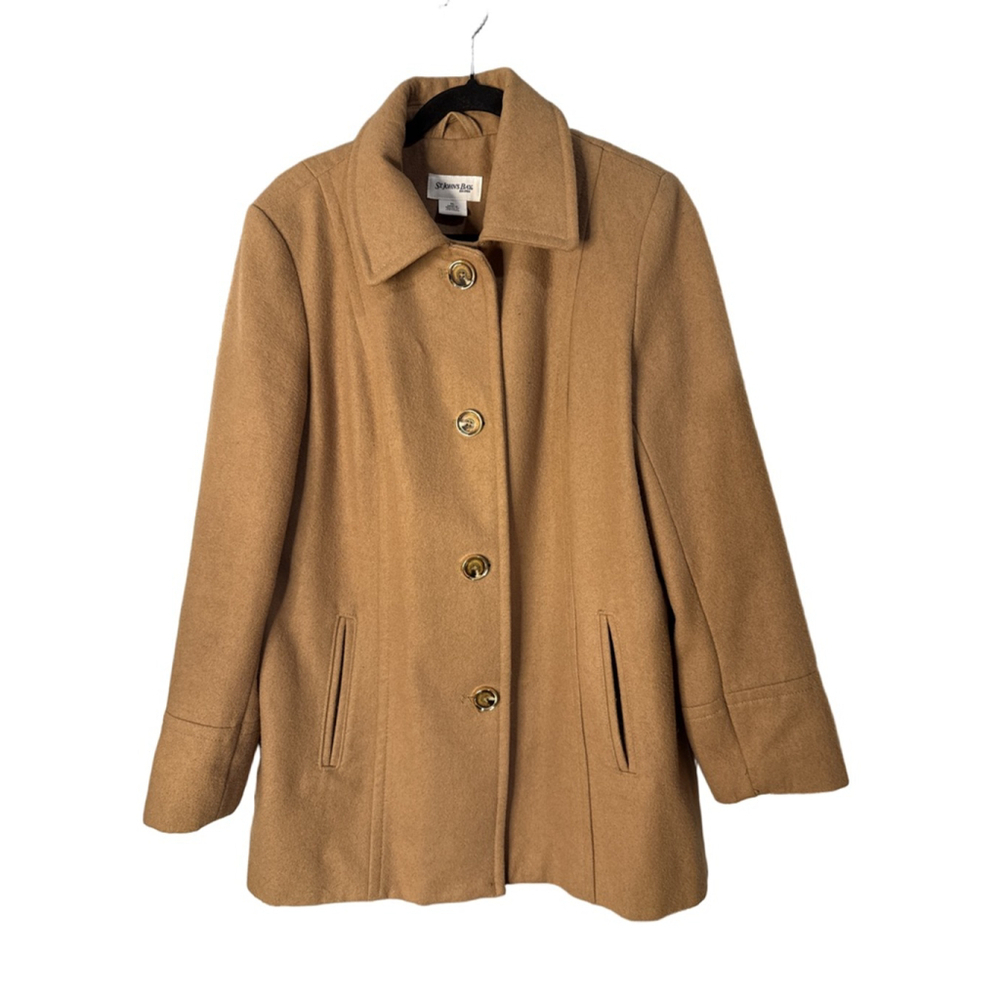 Women's St. John's Bay Pea Coat XL Brown